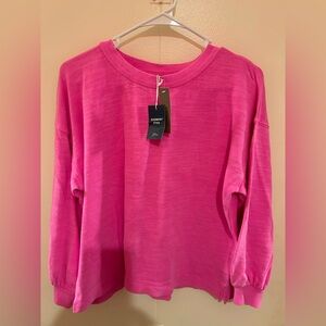 J. Crew Vibrant Pink Garment Dyed Sweatshirt